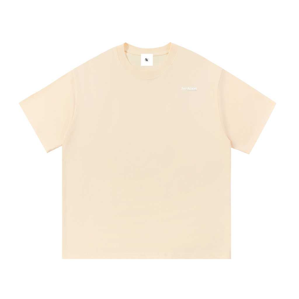 Su-Koonl  Pure White Badge Cotton T-Shirt
