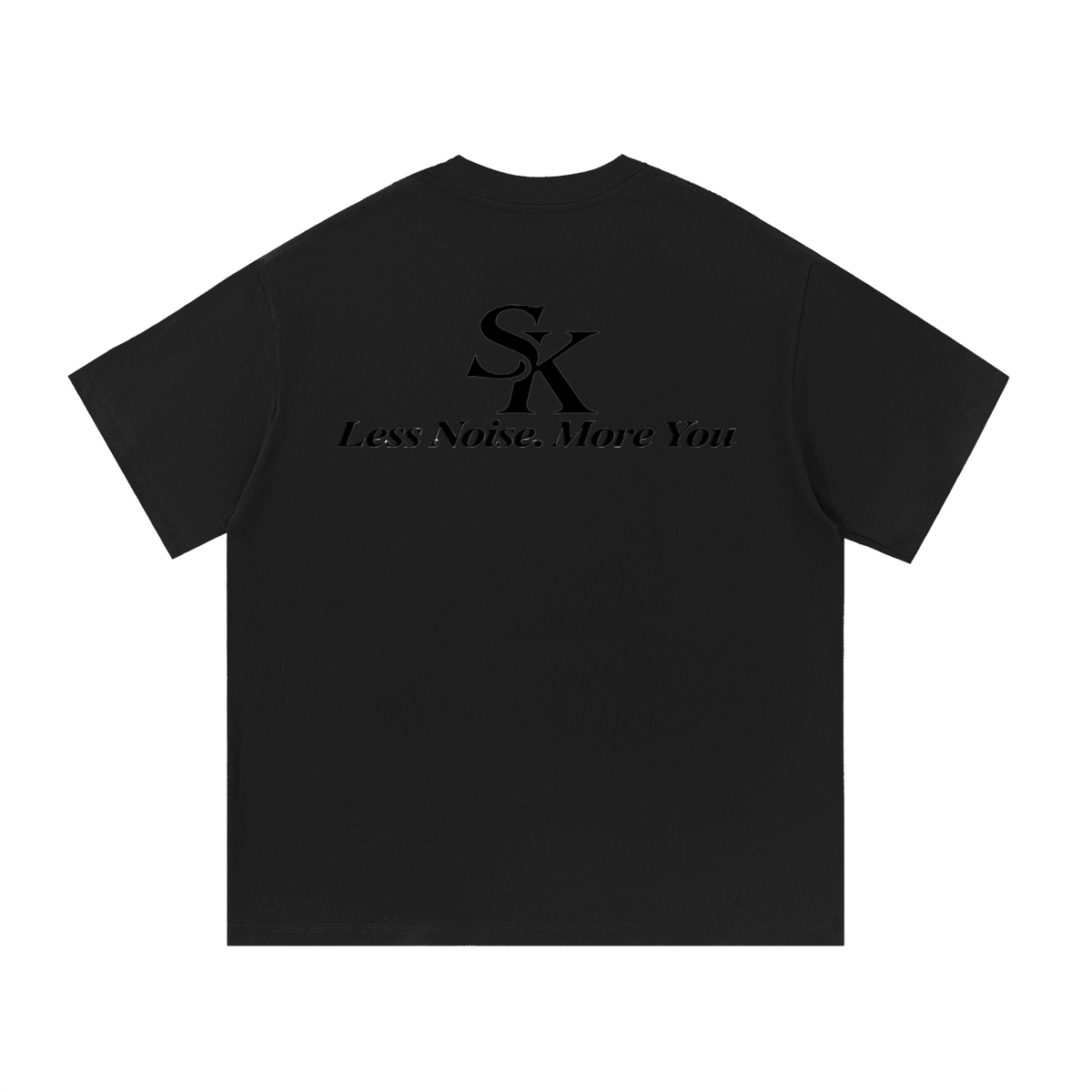 Su-Koon Pure Black Badge Cotton T-Shirt