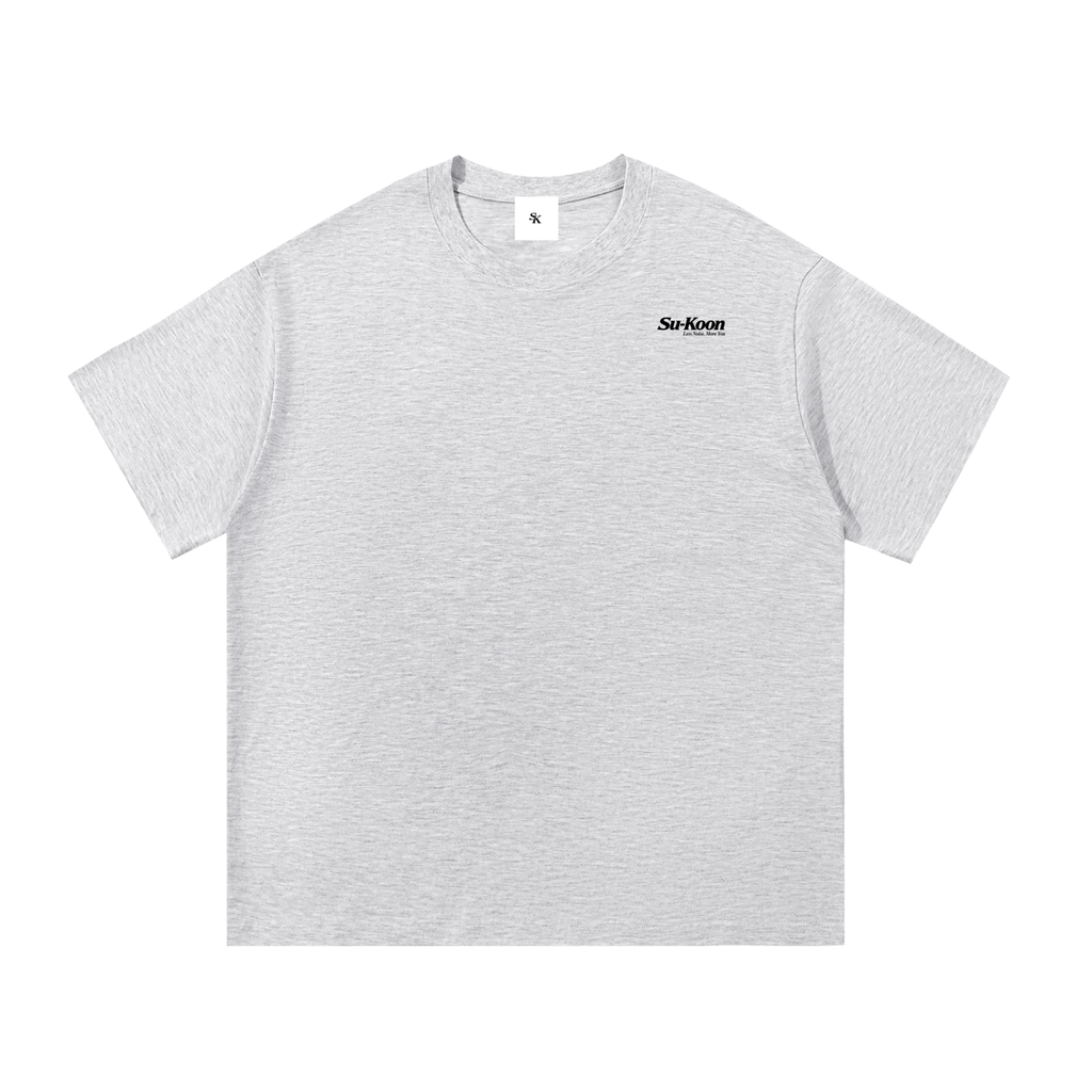 Su-Koon Pure Black Badge Cotton T-Shirt