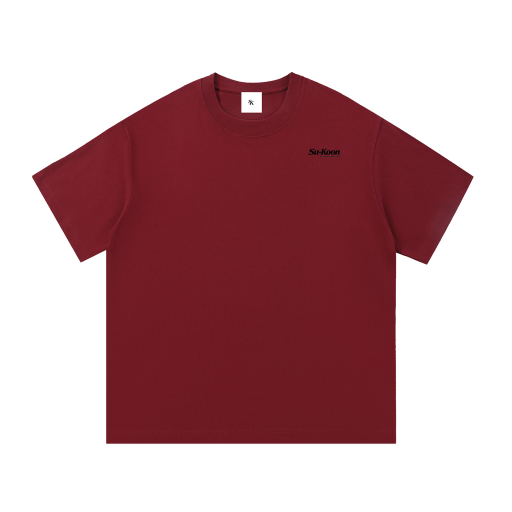 Su-Koon Pure Black Badge Cotton T-Shirt