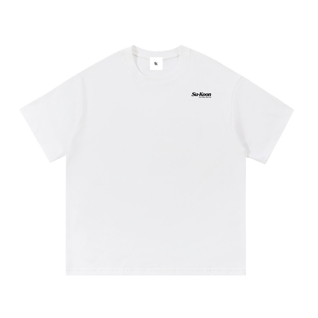 Su-Koon Pure Black Badge Cotton T-Shirt