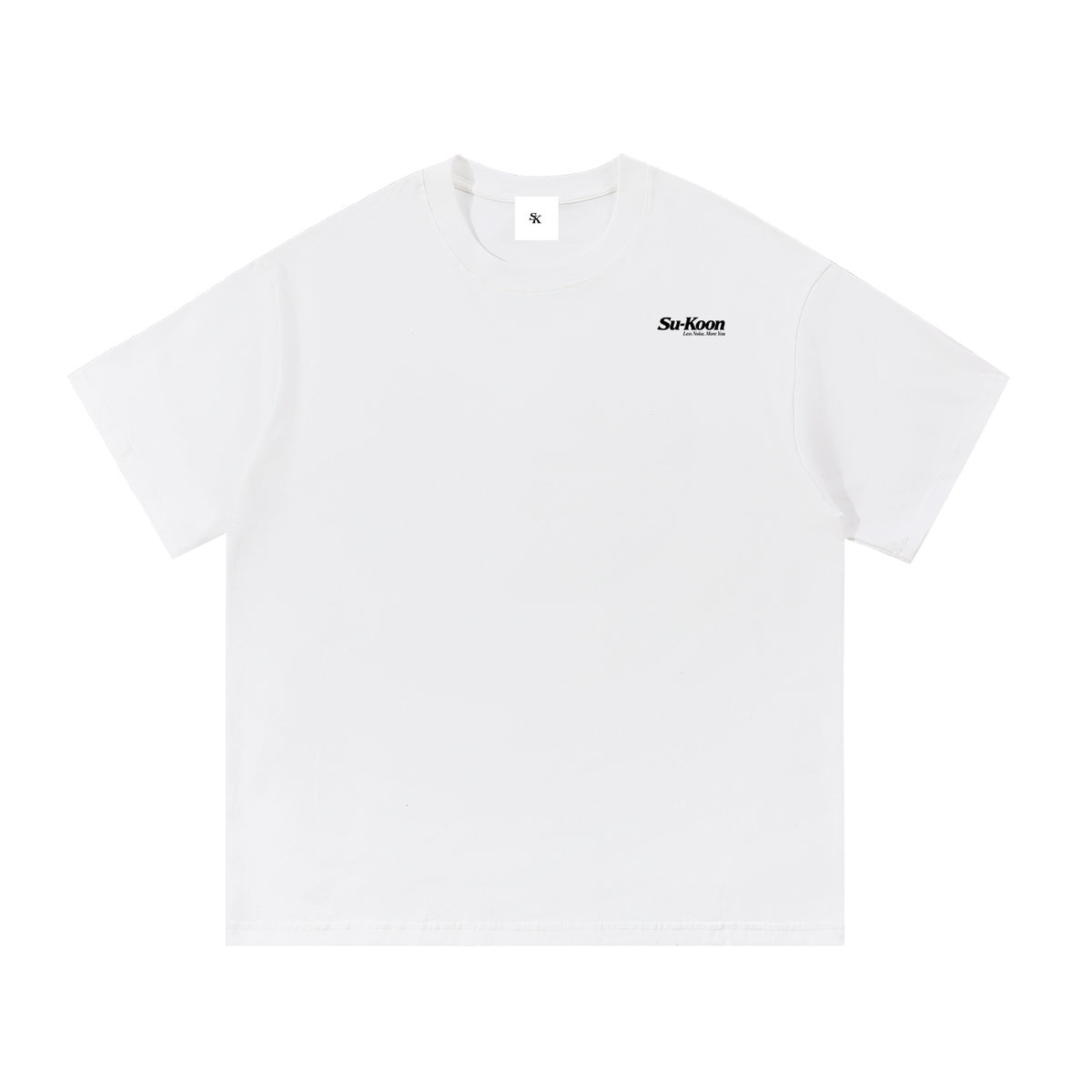 Su-Koon Pure Black Badge Cotton T-Shirt