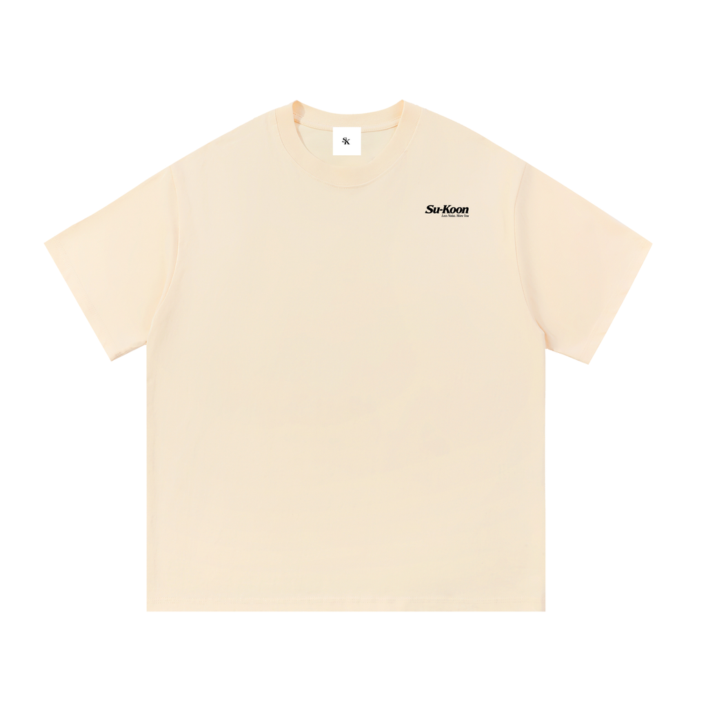 Su-Koon Pure Black Badge Cotton T-Shirt