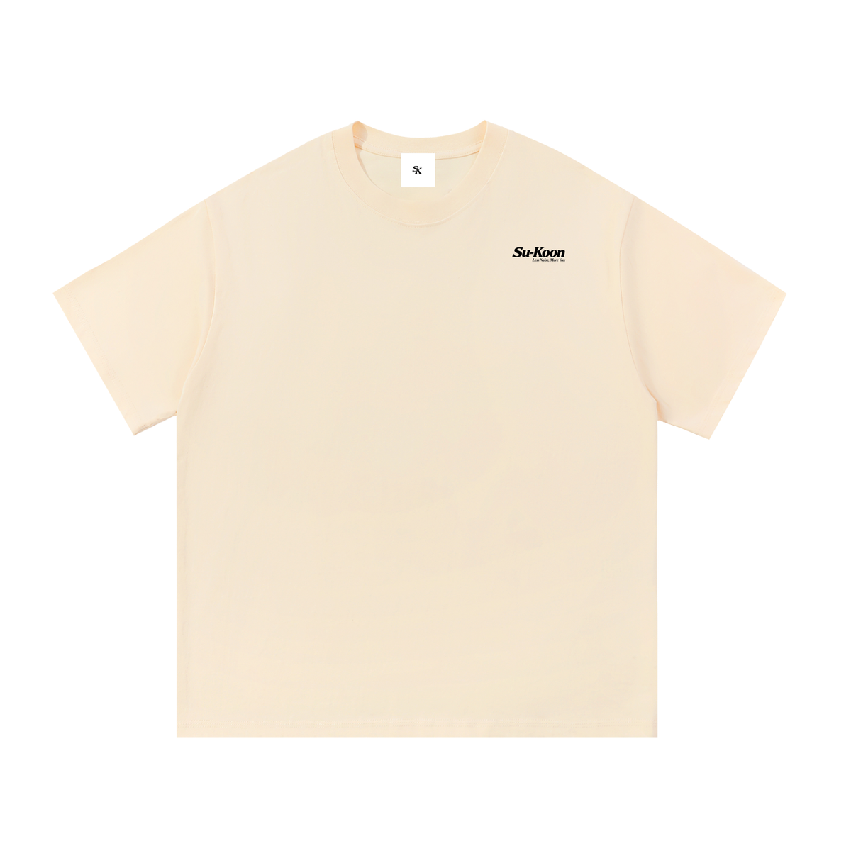 Su-Koon Pure Black Badge Cotton T-Shirt